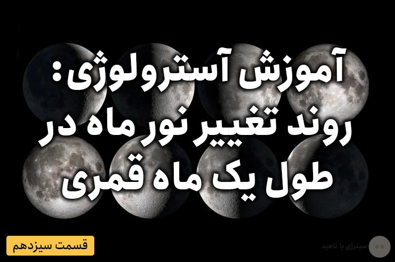 آموزش آسترولوژی – قسمت سیزدهم: روند تغییر نور ماه در طول یک ماه قمری