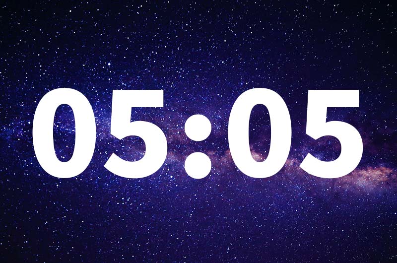 معنای عدد تکراری (ساعت آینه) 05:05 در علم اعداد