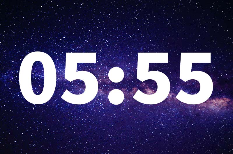 معنای عدد تکراری (ساعت رند) 05:55 در علم اعداد